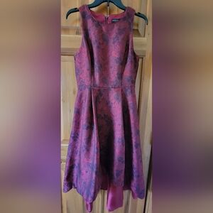 NWT White House Black Market Burgundy Floral High Low Dress Size 4